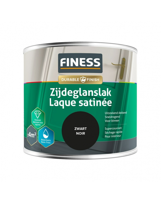 FINESS ZIJDEGLANSLAK WB 250 ML 1428 ZWART