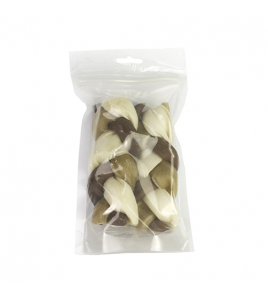 WIT BUFFELHUID VLECHT TRICOLORE 13 CM 2 STUKS