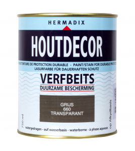 HOUTDECOR 660 TRANSPARANT GRIJS 750ML