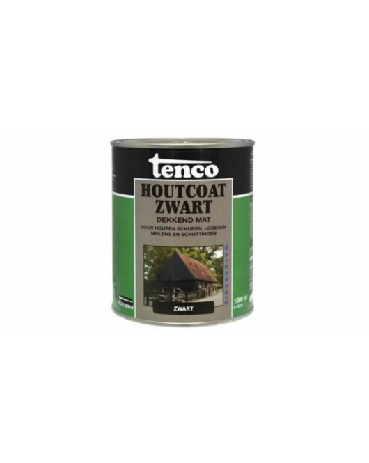 TENCO HOUTCOAT WB MAT ZWART 1LTR (TEERVRIJ)