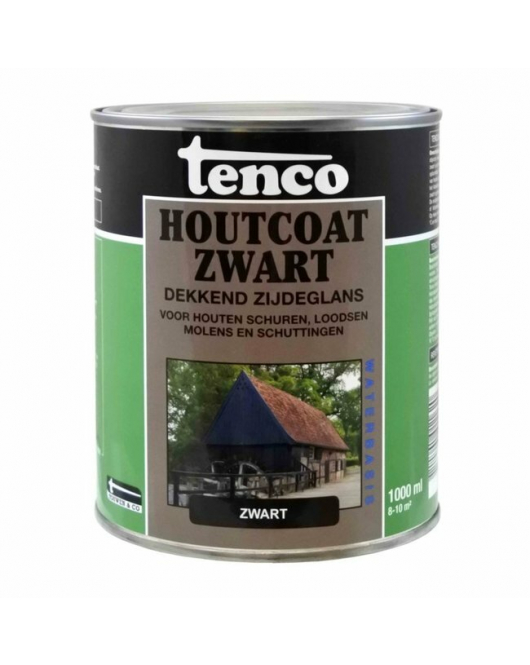 TENCO HOUTCOAT WB ZG ZWART 1LTR (TEERVRIJ)