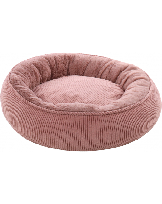 MAND COLETTE ROND + RITS OUD ROZE 46X46X17CM