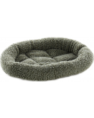 KUSSEN SHERPA OVAAL BRUIN 45X37X7CM