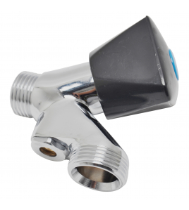 SV WASMACHINEKRAAN + BELUCHTER 1/2 ZWARTE KNOP