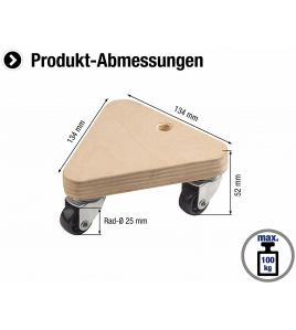 MEUBELROLLER 134X134X134 SH/PP W