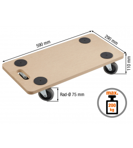 MEUBELROLLER 590X290 MDF/TPE 200K