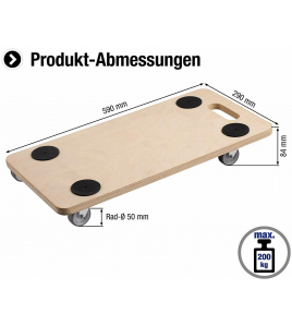 MEUBELROLLER 590X290 SH/PU 200KG W