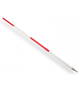 JALONSTOK NESTLE HOUT 200CM., GEPLASTIFICEERD, BOVEN ROOD, STALEN PUNT