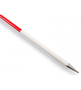 JALONSTOK NESTLE HOUT 200CM., GEPLASTIFICEERD, BOVEN ROOD, STALEN PUNT