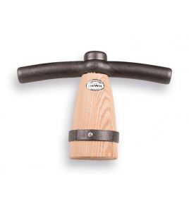 TEGELKLOPPER, DE WIT, MET HOUTEN KLOS.