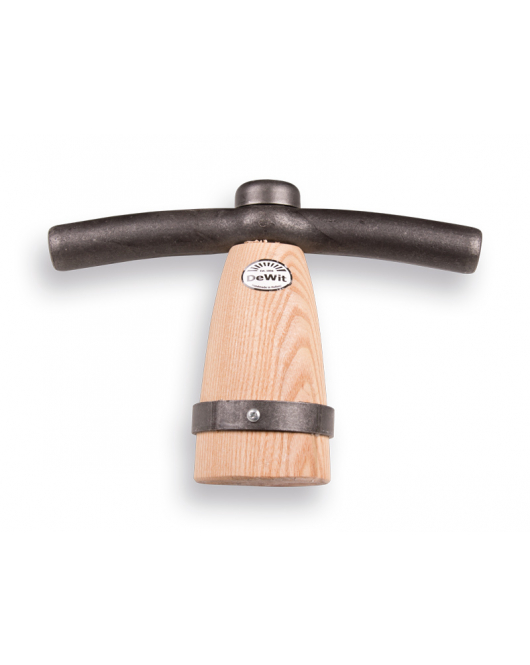 TEGELKLOPPER, DE WIT, MET HOUTEN KLOS.