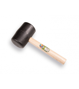 RUBBERHAMER ATLAS NR. 9 HARD.&#216;100MM 2 KG, 90 SHORE MET HOUTEN STEEL.