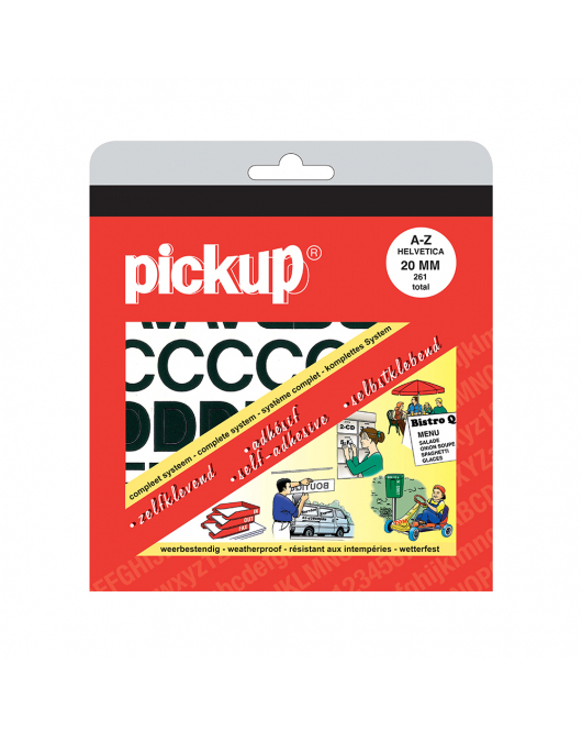 LETTERBOEK HELVETICA ZWART 20 MM 261 LETTERS EN LEESTEKENS