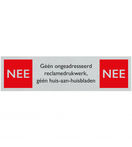 BORD ALULOOK NEE NEE RECLAMEDRUKWERK 165X44 MM ZELFKLEVEND