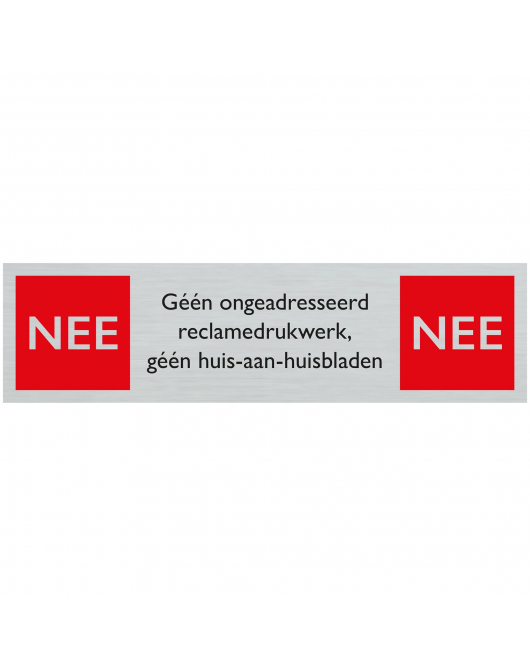 BORD ALULOOK NEE NEE RECLAMEDRUKWERK 165X44 MM ZELFKLEVEND