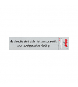 BORD ALULOOK DE DIRECTIE STELT ZICH NIET... 165X44 MM ZELFKLEVEND