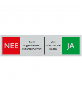 BORD ALULOOK NEE JA RECLAMEDRUKWERK 165X44 MM ZELFKLEVEND