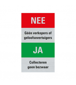 BORD ALULOOK NEE JA COLLECTEREN 80X44 MM ZELFKLEVEND