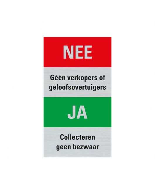BORD ALULOOK NEE JA COLLECTEREN 80X44 MM ZELFKLEVEND
