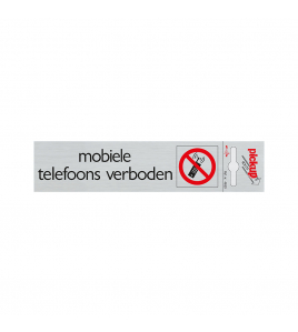 BORD ALULOOK MOBIELE TELEFOONS VERBODEN 165X44 MM ZELFKLEVEND