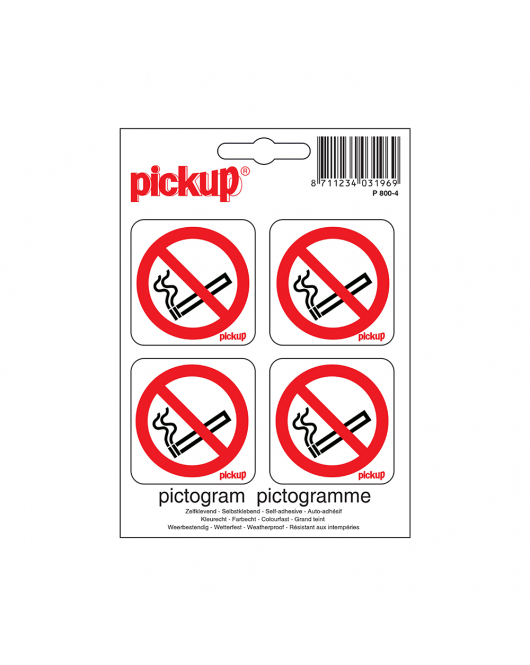 STICKER VERBODEN TE ROKEN 50X50 MM 4 STUKS