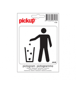 STICKER AFVAL IN DE BAKKEN 100X100 MM