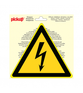 STICKER GEVAARLIJKE ELEKTRISCHE SPANNING 200 MM DRIEHOEK