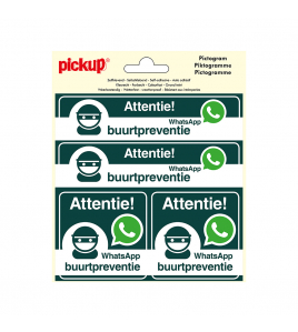 STICKER WHATSAPP BUURTPREVENTIE 150X150 MM 4 STUKS