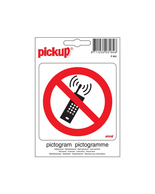 STICKER VERBODEN VOOR MOB. TELEFOONS 100X100 MM