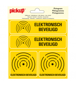 STICKER ELEKTRONISCH BEVEILIGD 150X150 MM 4 STUKS