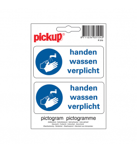 STICKER HANDEN WASSEN VERPLICHT (2X) 100X100 MM