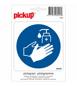 STICKER HANDEN DESINFECTEREN VERPLICHT 100X100 MM