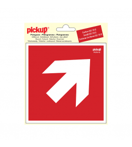 STICKER ROOD MET PIJL 150X150 MM