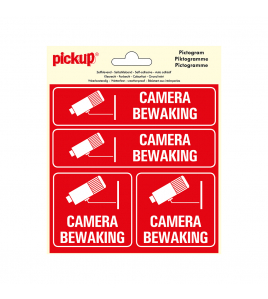 STICKER CAMERABEWAKING 150X150 MM 4 STUKS