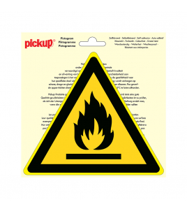 STICKER ONTVLAMBARE STOFFEN 200 MM DRIEHOEK