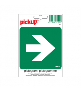 STICKER GROEN MET PIJL 100X100 MM