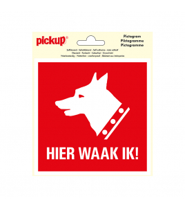 STICKER HIER WAAK IK ! 150X150 MM