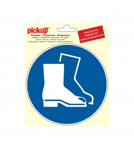 STICKER VEILIGHEIDSSCHOENEN VERPLICHT 150 MM ROND