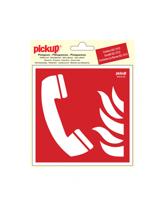 STICKER TELEFOON VOOR BRANDALARM 150X150 MM