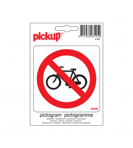 STICKER VERBODEN VOOR FIETSEN 100X100 MM