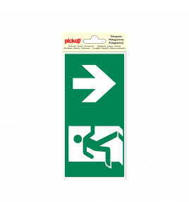 STICKER NOODUITGANG NAAR BENEDEN 100X200 MM