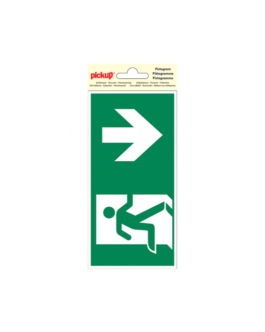STICKER NOODUITGANG NAAR BENEDEN 100X200 MM
