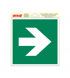 STICKER VLUCHTWEG PIJL RECHT 200X200 MM