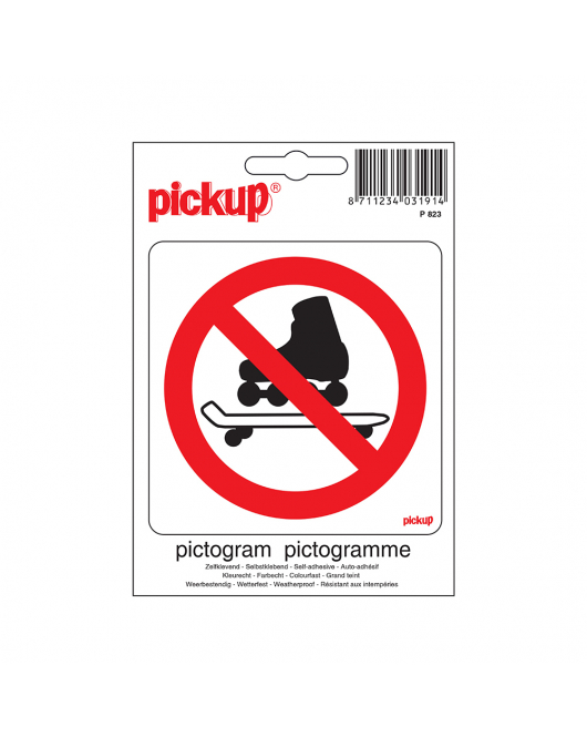 STICKER VERBODEN VOOR ROLLERSKATES 100X100 MM