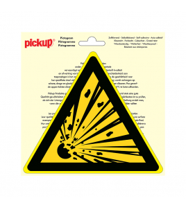 STICKER EXPLOSIEVE STOFFEN 200 MM DRIEHOEK