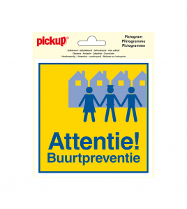 STICKER ATTENTIE BUURTPREVENTIE 150X150 MM