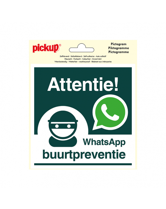 STICKER WHATSAPP BUURTPREVENTIE 150X150 MM