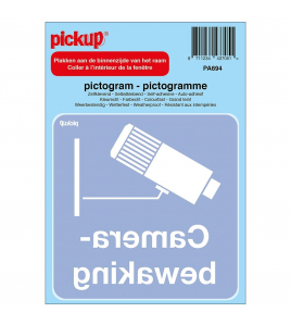 STICKER CAMERABEWAKING 100X100 MM GESPIEGELD