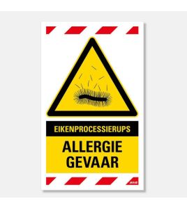 BORD PAS OP! EIKENPROCESSIERUPS 330X200 MM 0.4 MM DIKTE