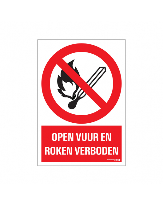 BORD OPEN VUUR EN ROKEN VERBODEN 230X330 MM